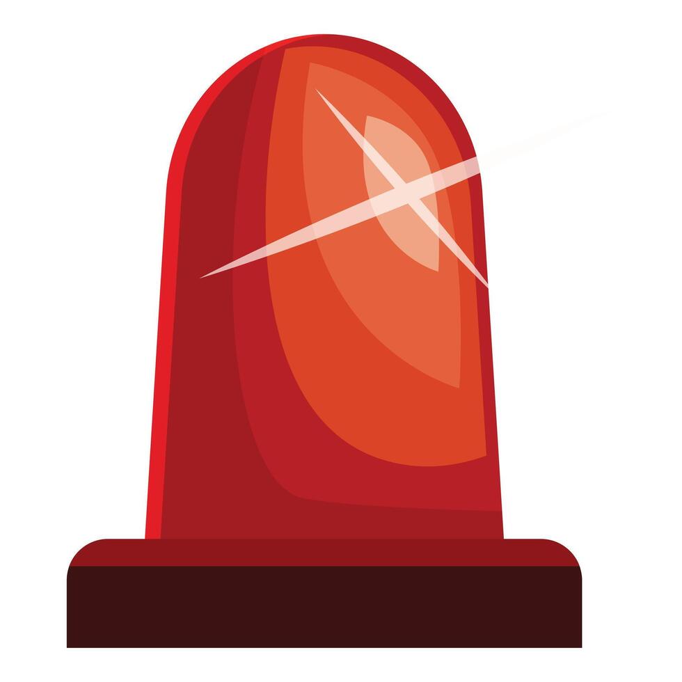 Red flasher emitting intermittent light signal vector