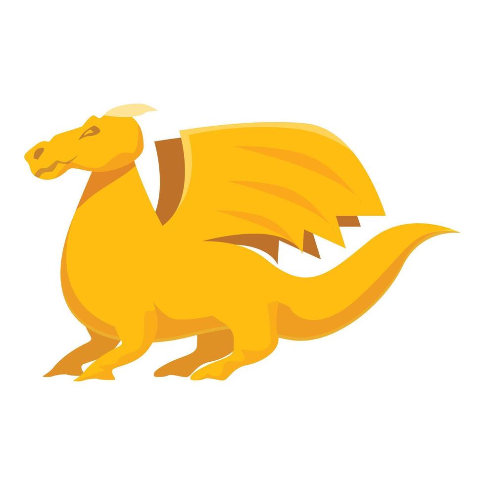 Yellow dragon standing spreading its wings vector
