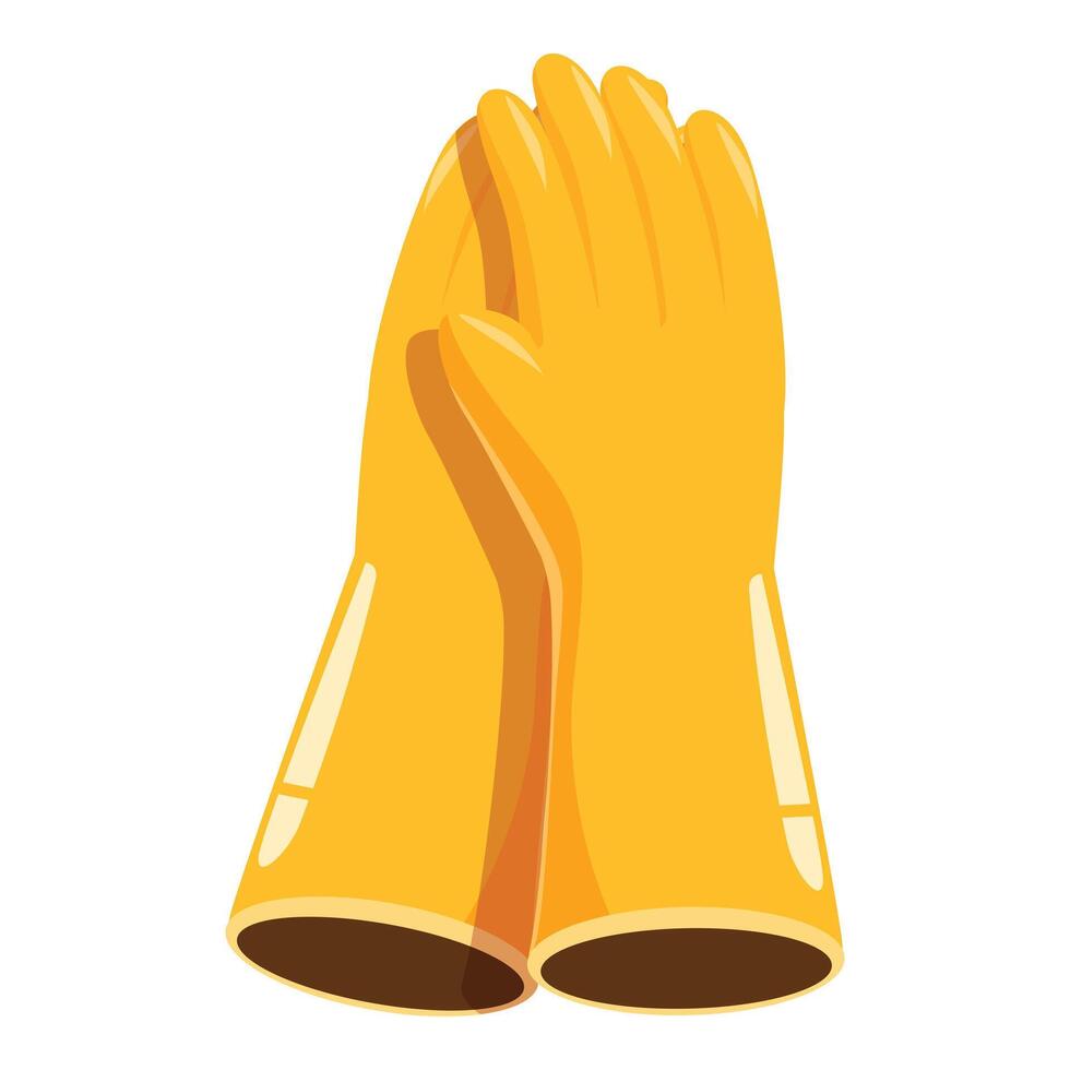 Pair of yellow rubber gloves for cleaning and gardening vector