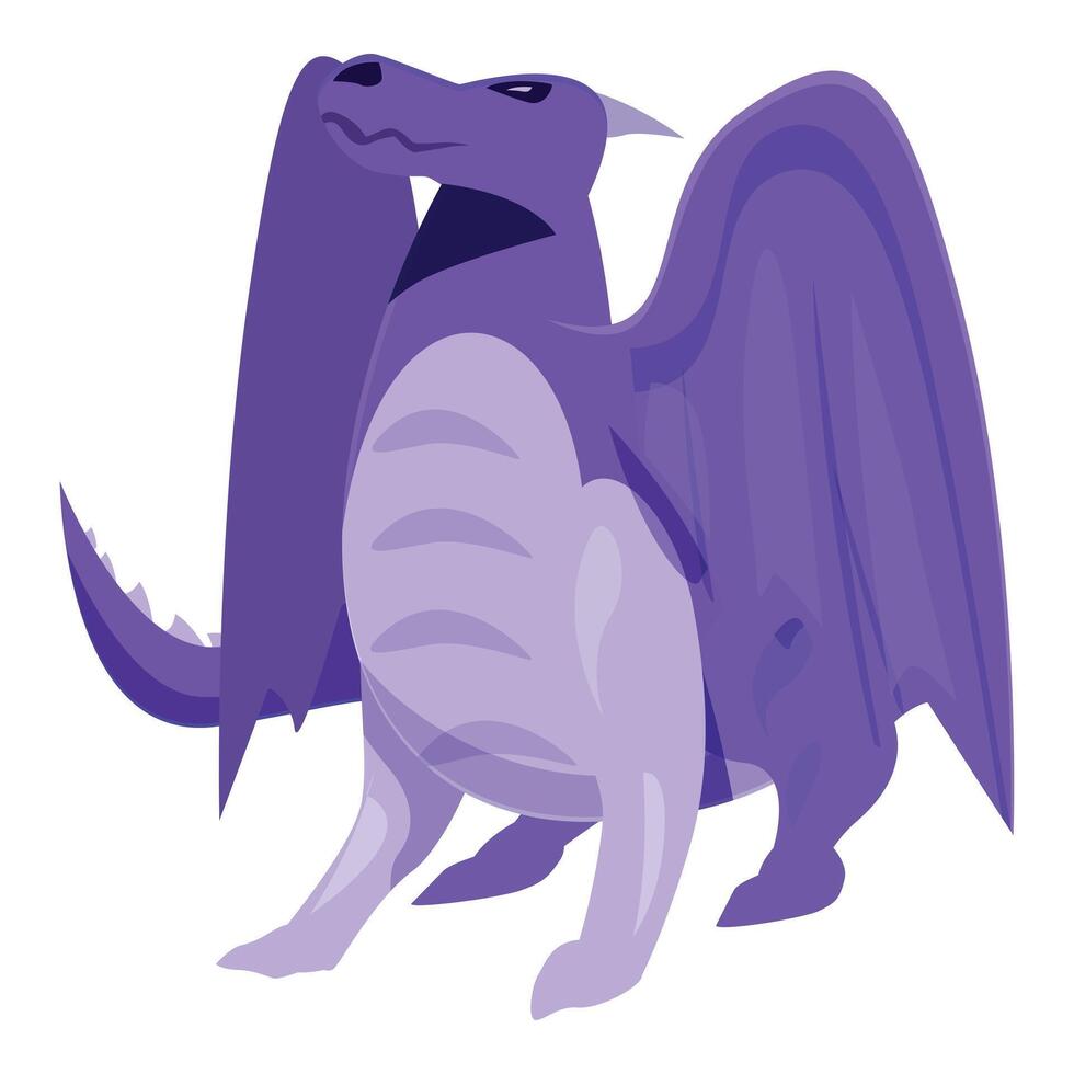 Purple dragon standing spreading its wings vector