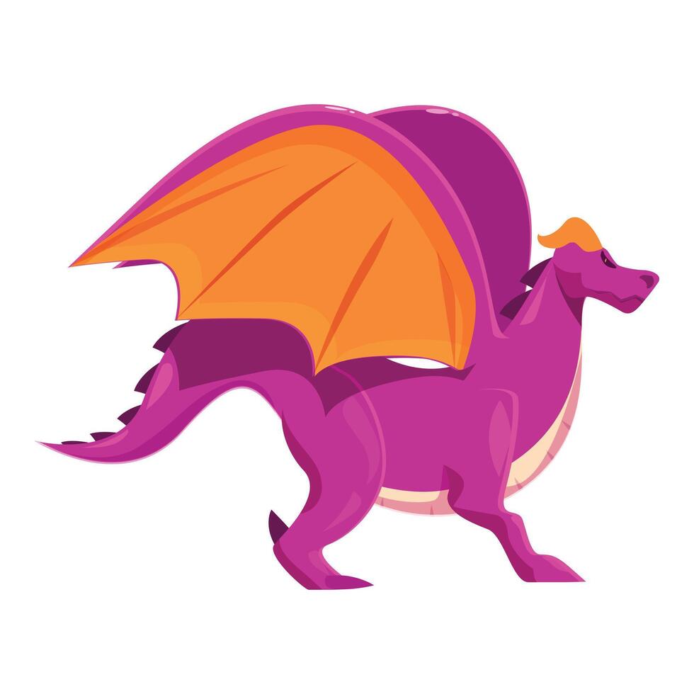 Big purple fantasy dragon standing spreading its wings vector