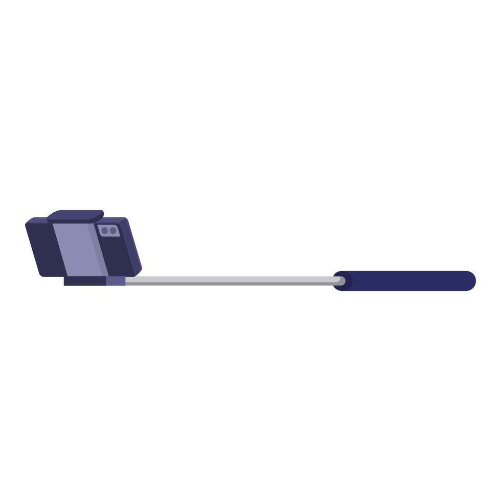 Selfie stick is holding a smartphone, ready to take a photo vector