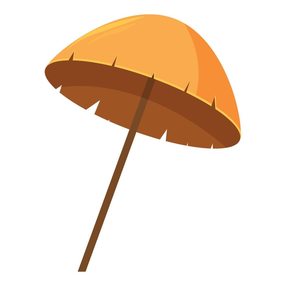 Yellow beach umbrella providing shade from the sun vector