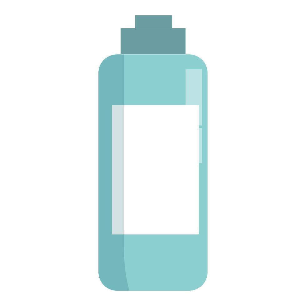 Tall blue shampoo or lotion bottle with blank label for mockup vector