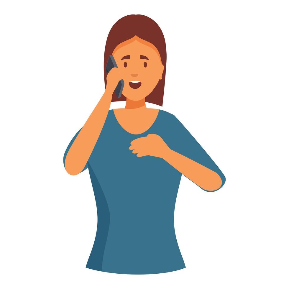 Surprised woman receiving good news on mobile phone vector
