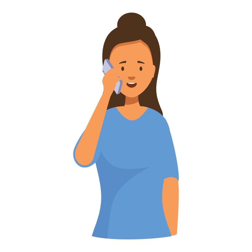 Young woman talking on the phone with a surprised expression vector