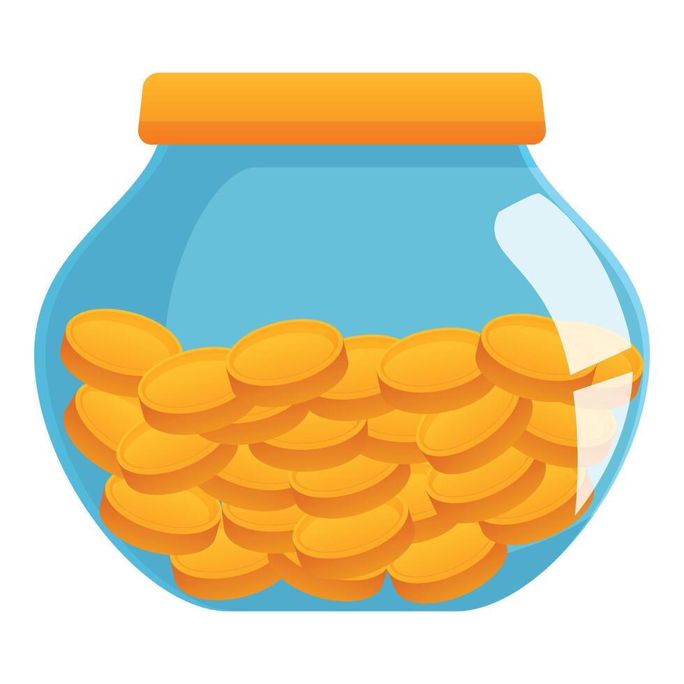 Transparent piggy bank overflowing with gold coins illustrating savings vector