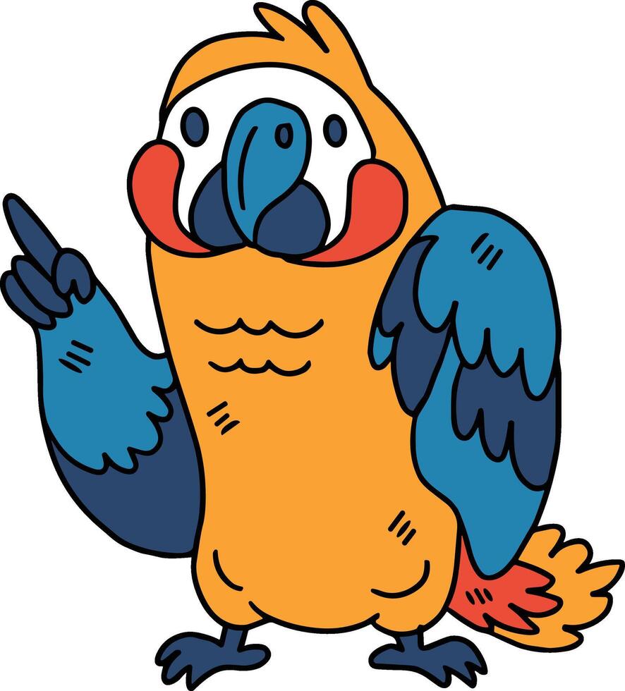 A cartoon bird with its beak pointing up vector
