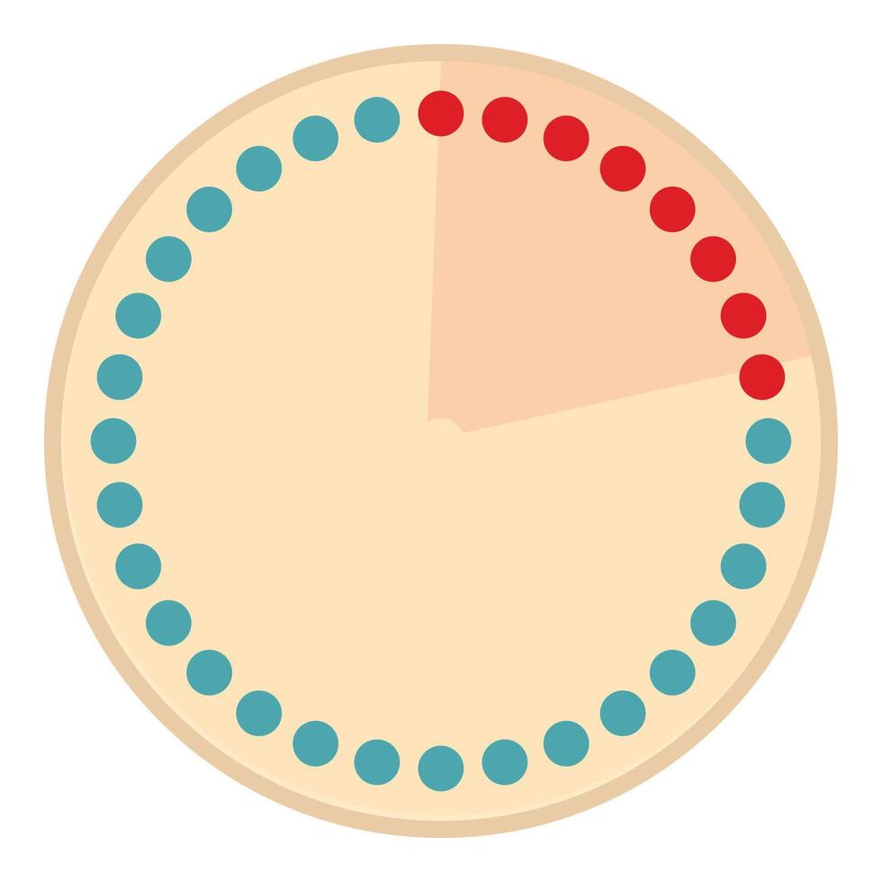 Round business diagram with colored segments showing completion progress vector