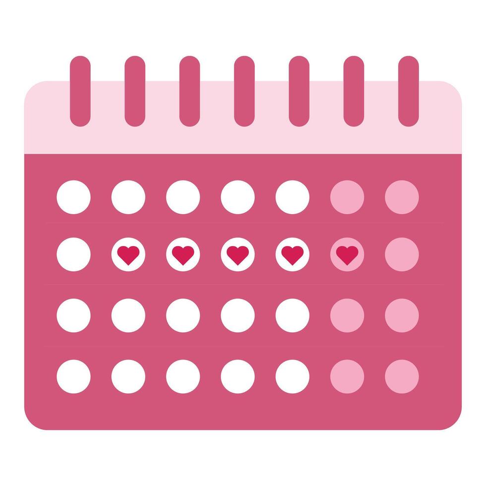 Pink calendar is showing the fertile days of the month vector