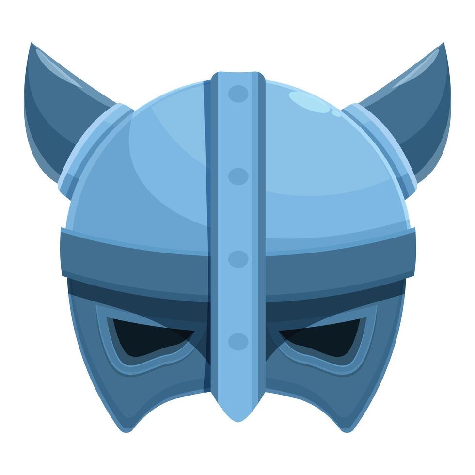 Blue viking warrior helmet with horns is looking powerful vector