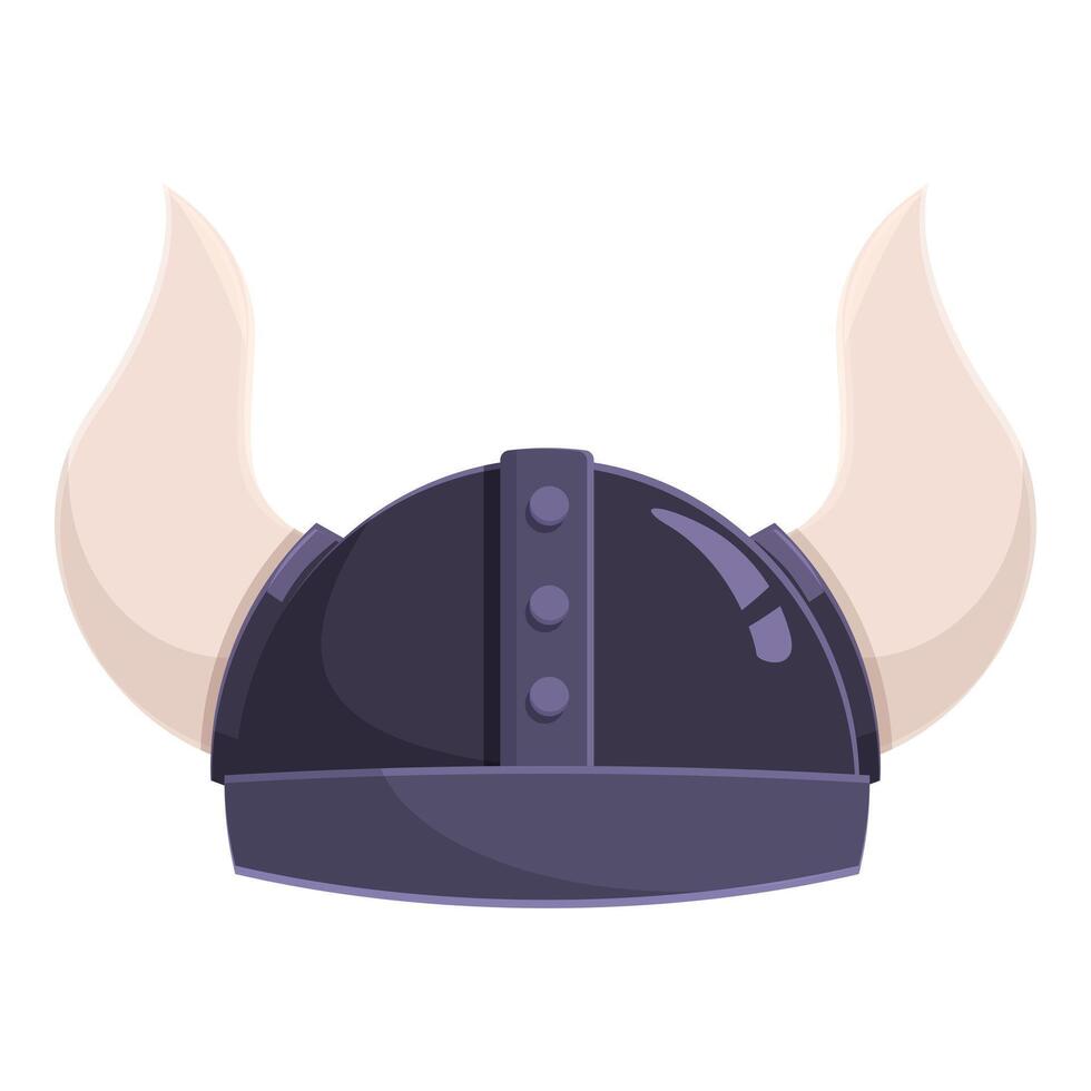 Viking warrior helmet with horns, showing power and strength vector
