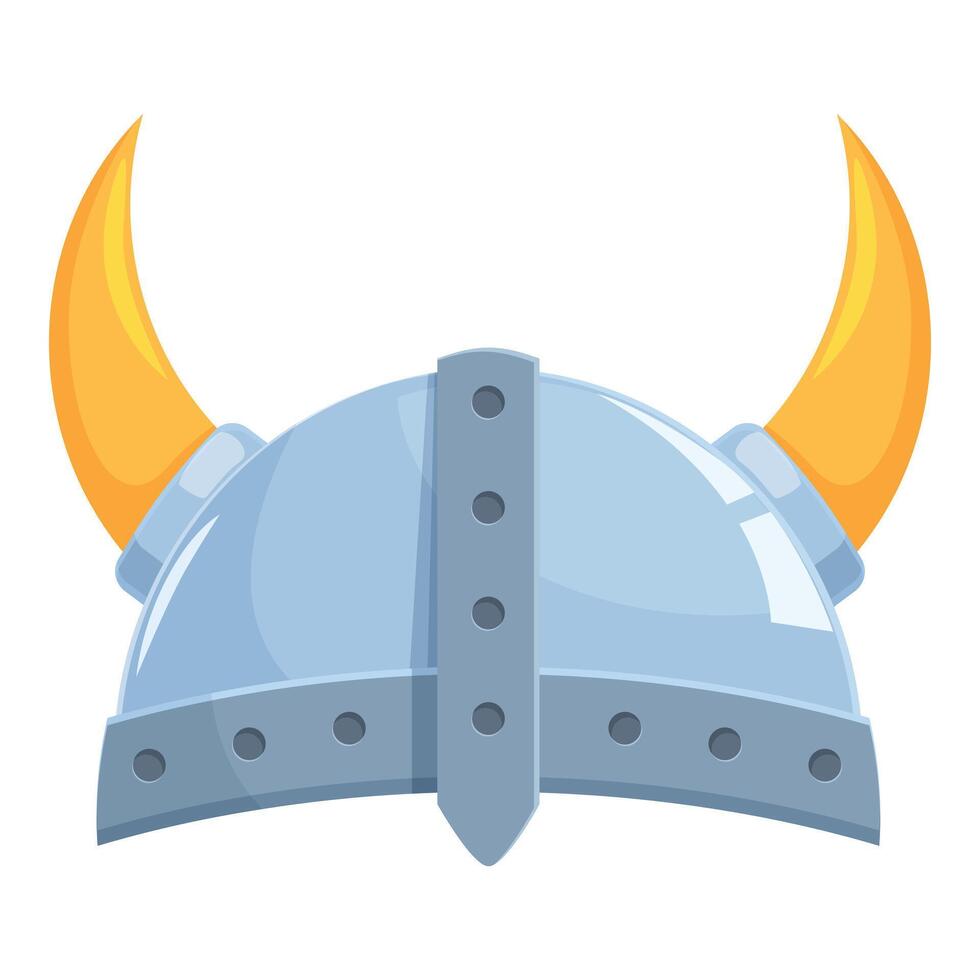 Viking warrior helmet with horns is protecting head vector