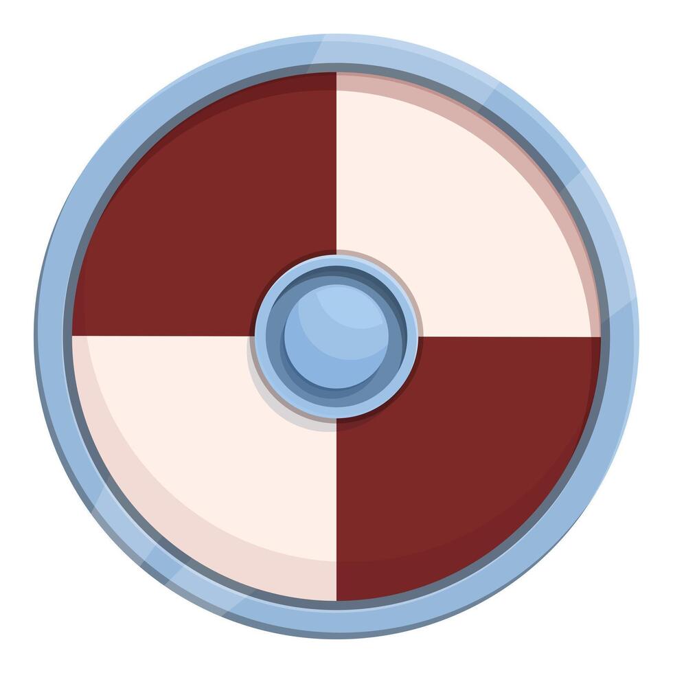 Round wooden viking shield protecting from arrows and swords vector