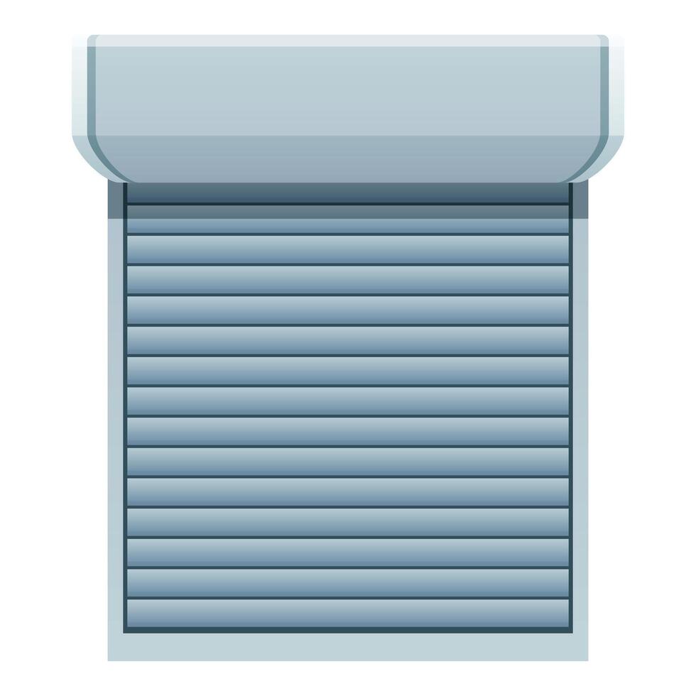 Closed metal rolling shutter door providing security vector