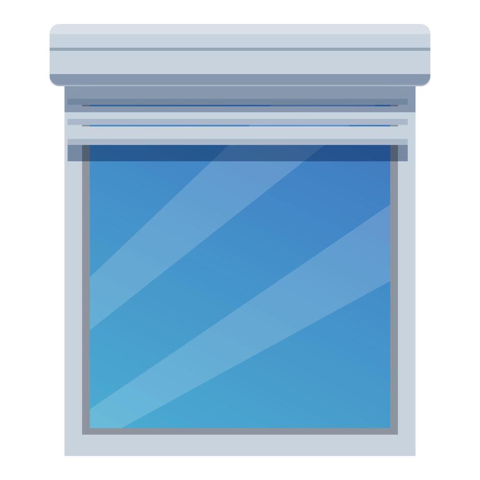 Modern plastic window with rolling shutter protecting from sunlight vector