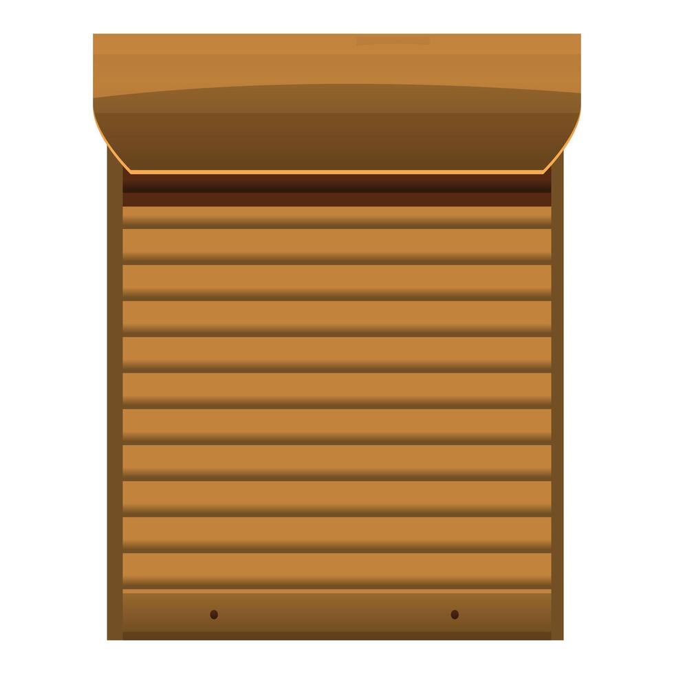 Brown window shutter protecting house from burglars vector