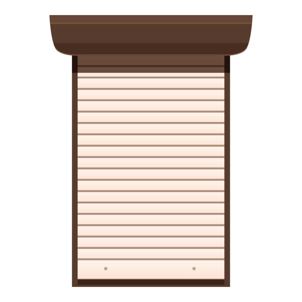 Beige closed roller shutter door protecting shop vector