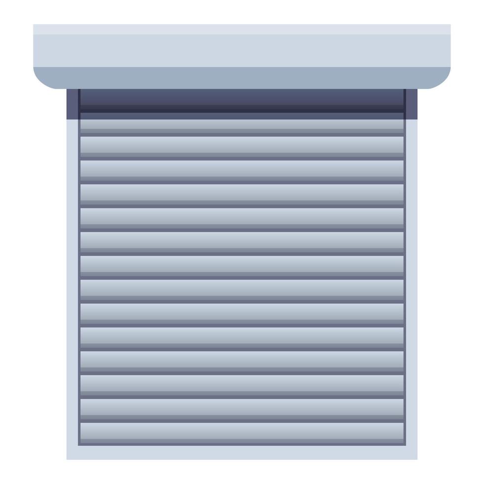 Closed modern roller shutter door protecting building vector