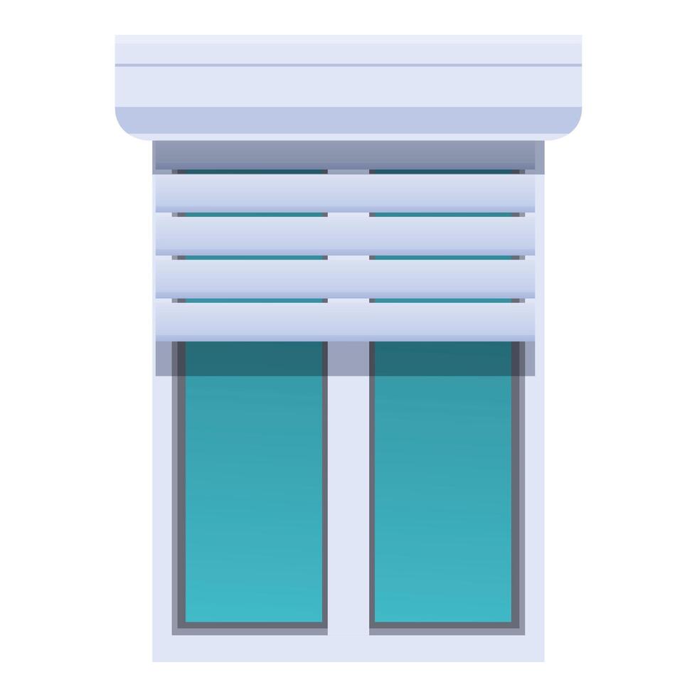 Modern plastic window with rolling shutter protecting from sunlight vector
