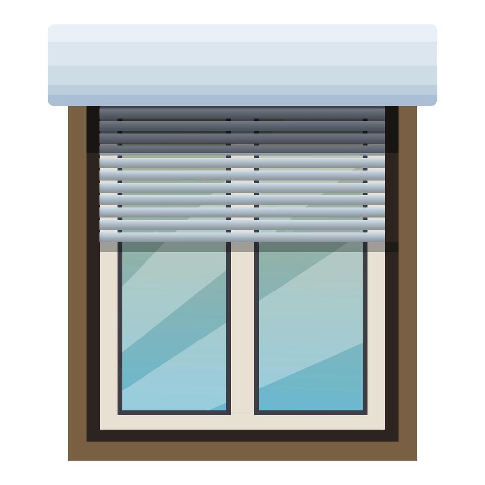 Modern plastic window with horizontal blinds controlling sunlight vector