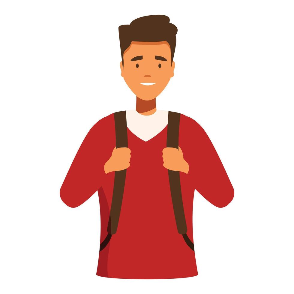 Young male student with a backpack is smiling vector