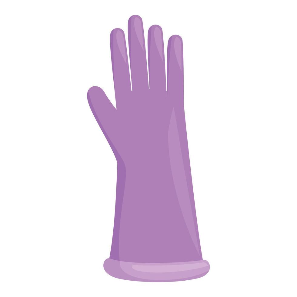 Purple cleaning glove standing upright on white background vector