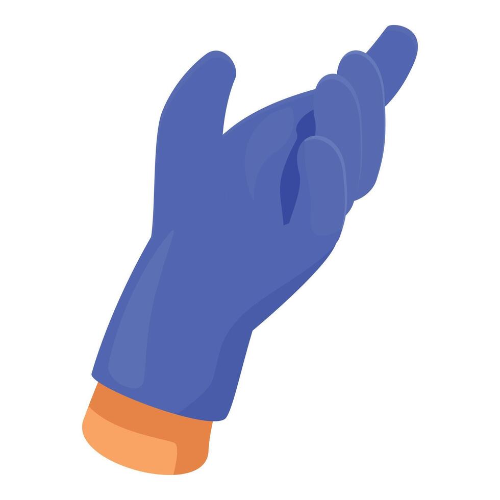 Doctor wearing sterile gloves pointing with index finger vector