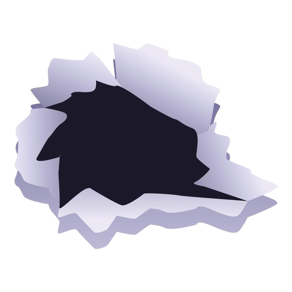 Torn paper hole creating a dark empty void vector