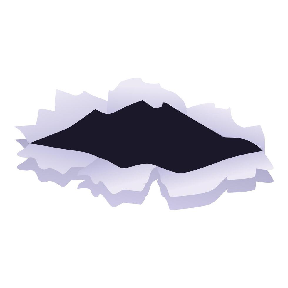 Torn paper hole creating empty space revealing background vector