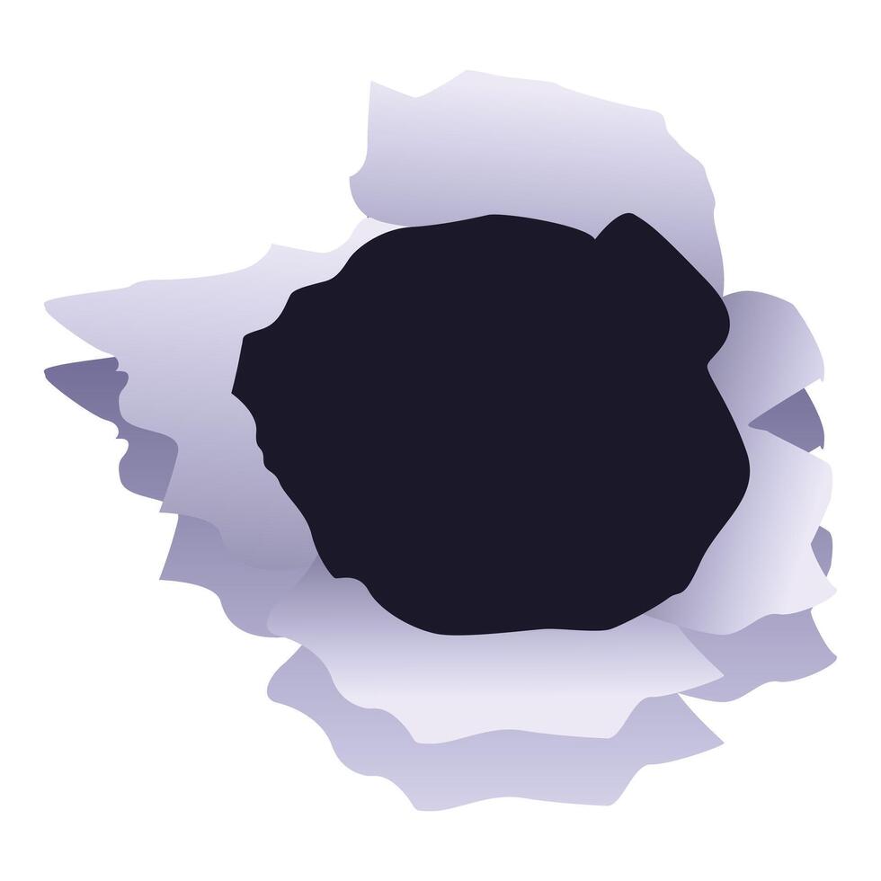 Bullet hole making torn edges in paper vector