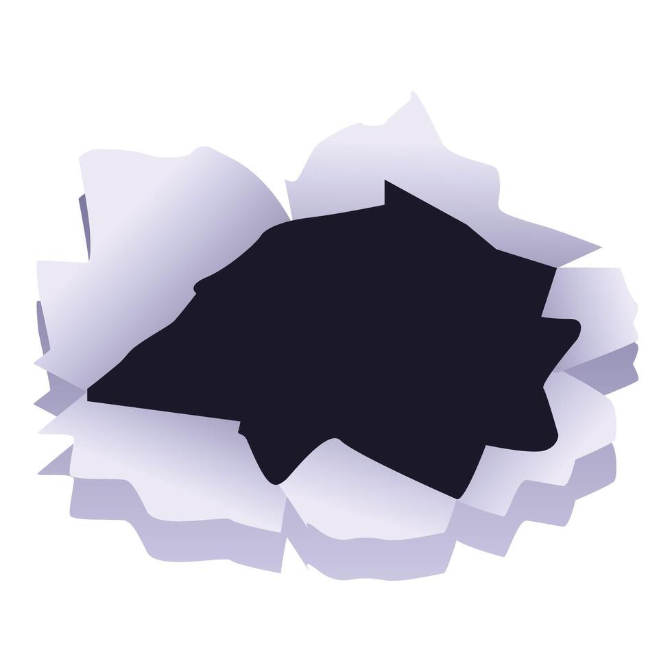 Torn paper hole with ripped edges forming a frame vector