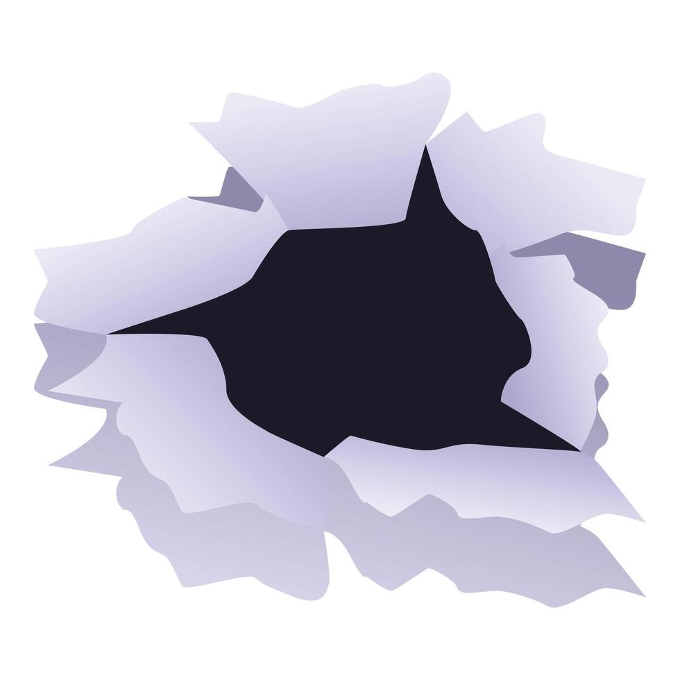 Torn paper hole is showing dark background vector