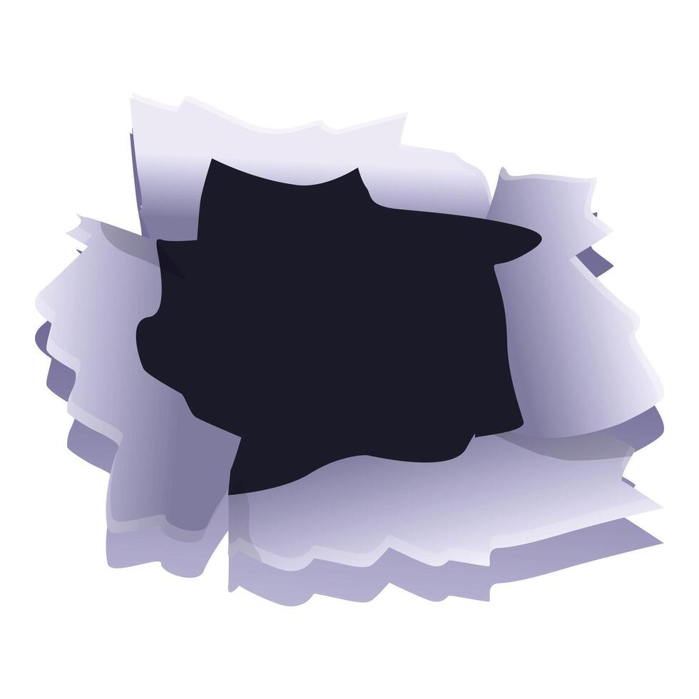 Bullet hole tearing through metal showing dark background vector