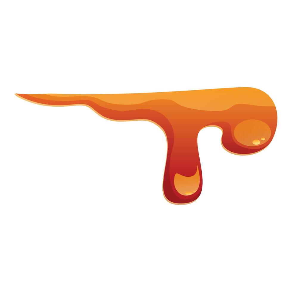Flowing downwards caramel syrup is dripping on white background vector