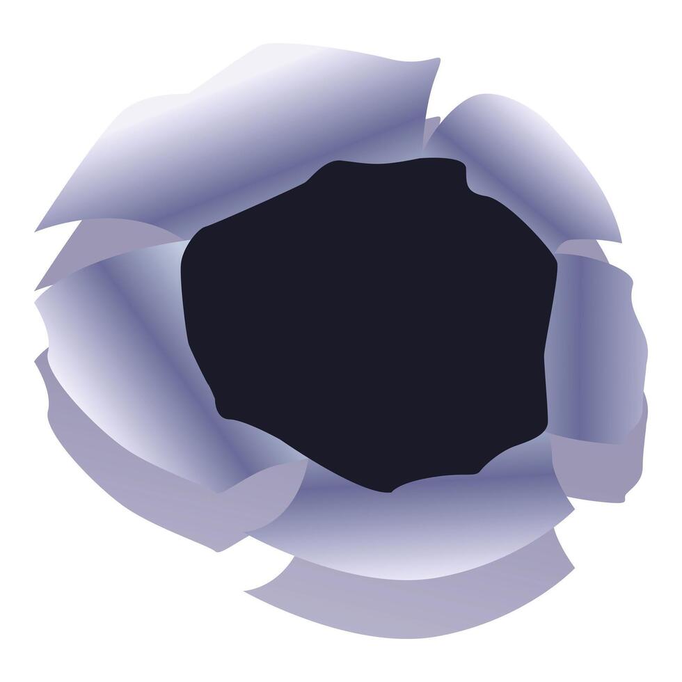 Bullet hole tearing through metal showing background vector