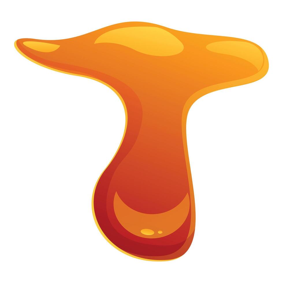 Flowing downwards liquid caramel drip forming letter t vector