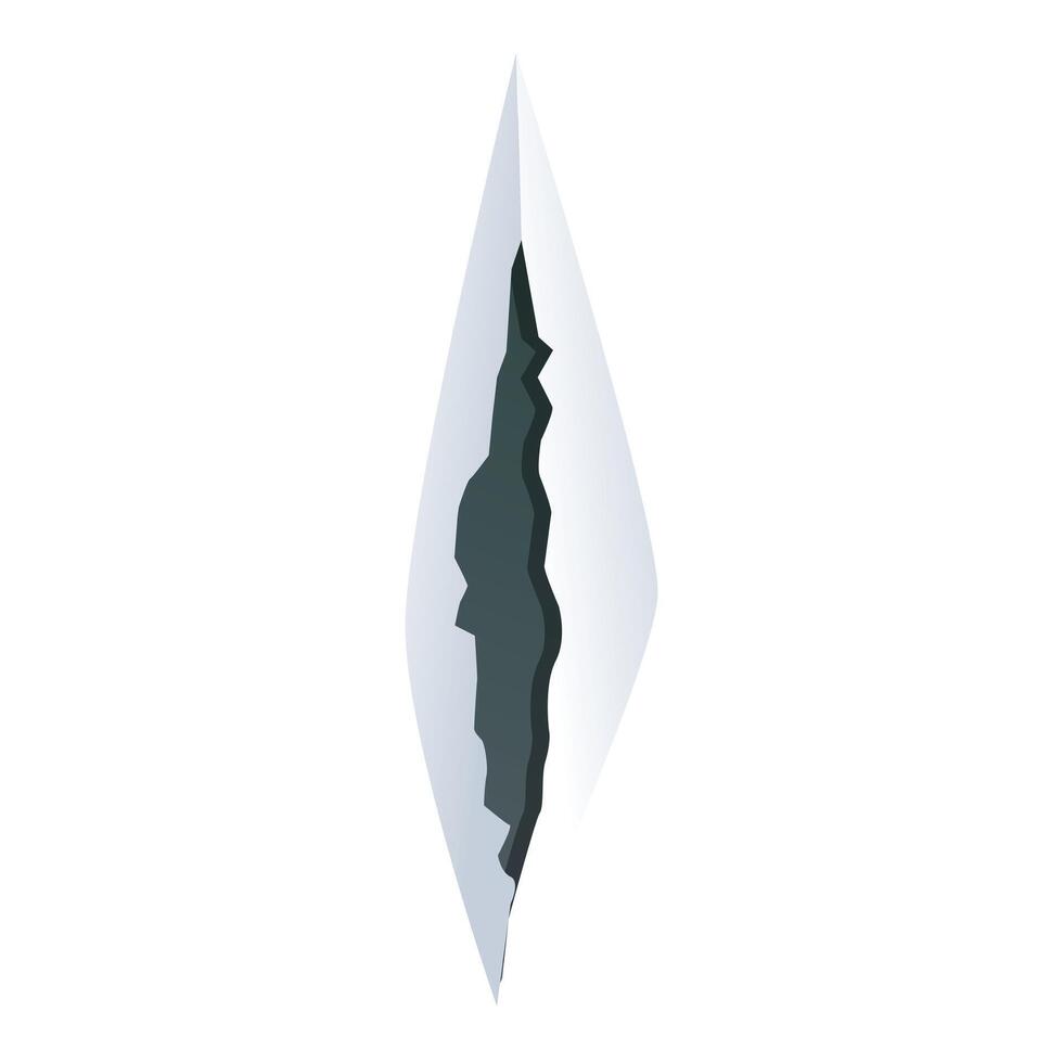 Sharp ice spike forming a dangerous pointy icicle vector