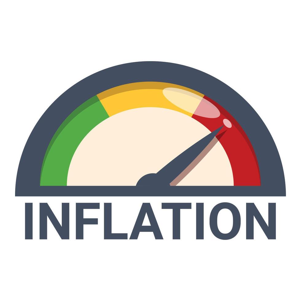 Inflation speedometer rising measuring economic crisis vector