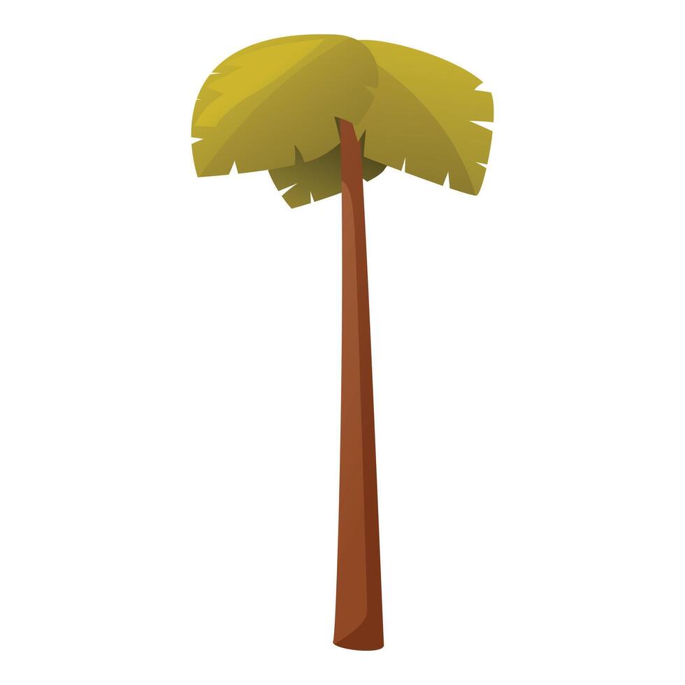 Tall green palm tree standing alone isolated on white background vector