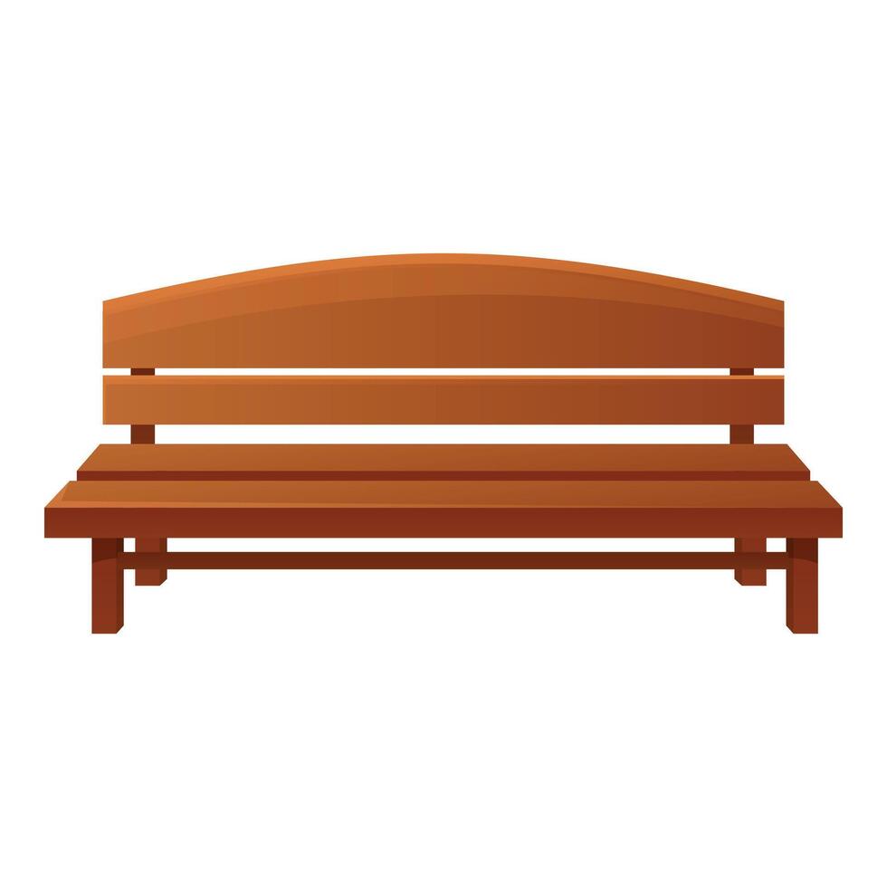 Wooden bench standing on white background vector