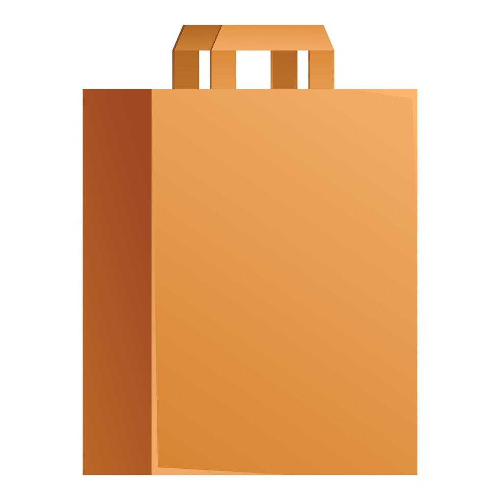 Brown paper bag standing up with handles for shopping vector
