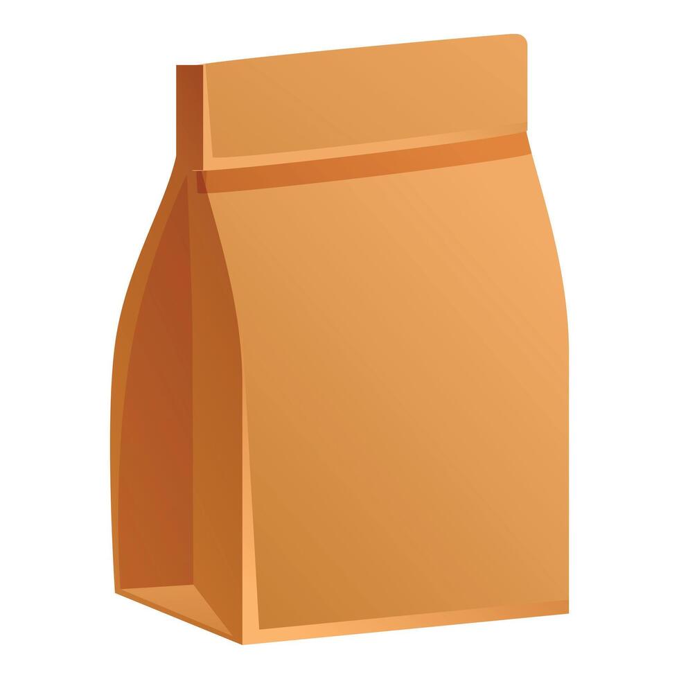 Blank brown paper food bag is standing up vector