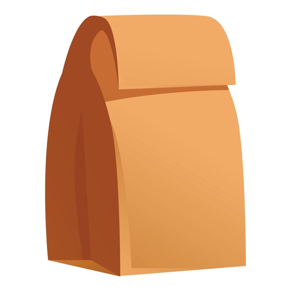 Brown paper bag standing up folded closed vector