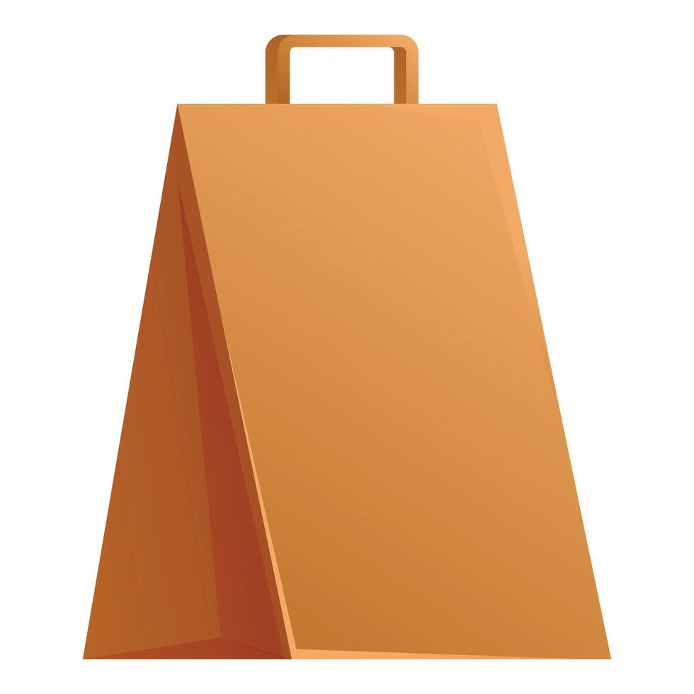 Brown paper bag standing up with handle for shopping vector