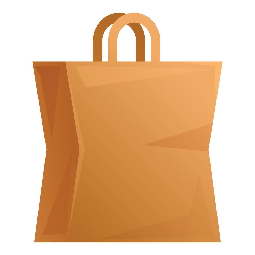 Brown paper bag standing up with handles folded vector