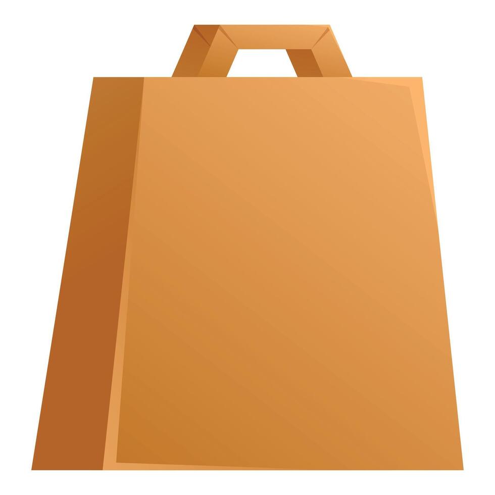 Brown paper bag standing up with handle packaging vector