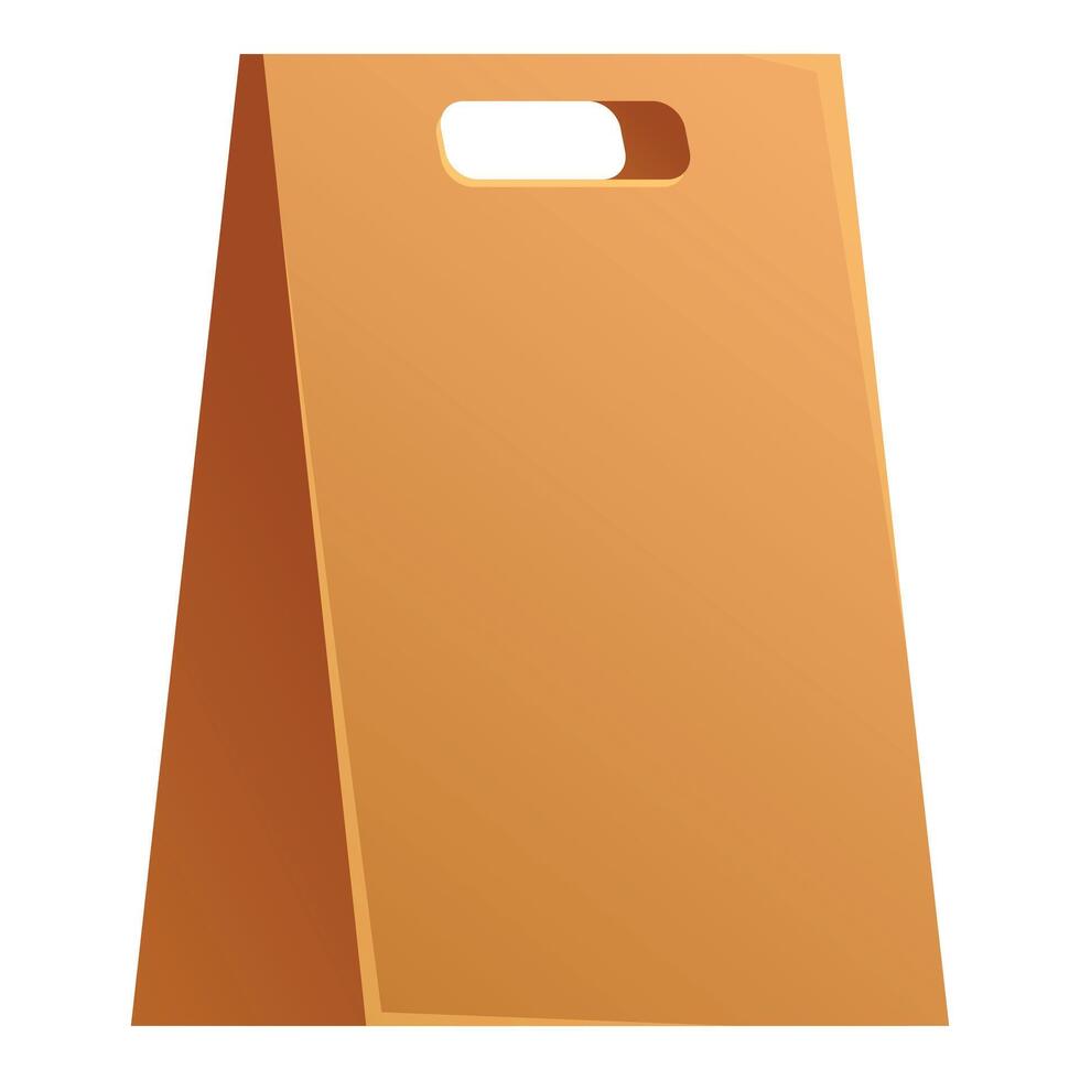 Brown paper bag packaging with handle hole standing up vector