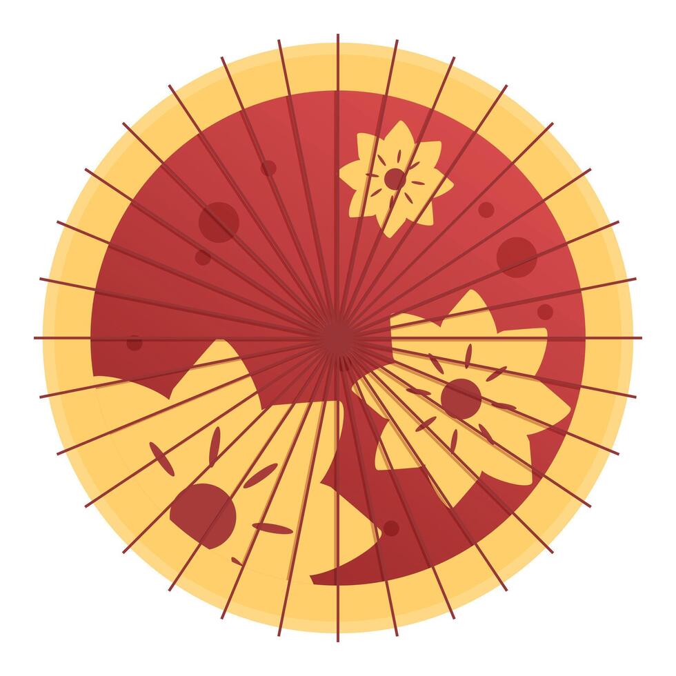 Traditional japanese parasol with floral pattern for asian culture decoration vector