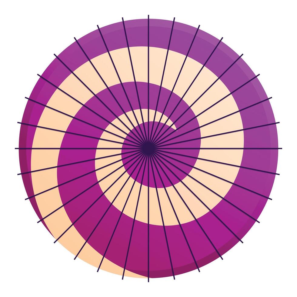 Traditional japanese umbrella showing spiral pattern with purple color vector